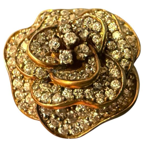 STATEMENT ROSE RING SWAROVSKI STYLE – SIZE 9 💎 - Picture 14 of 15